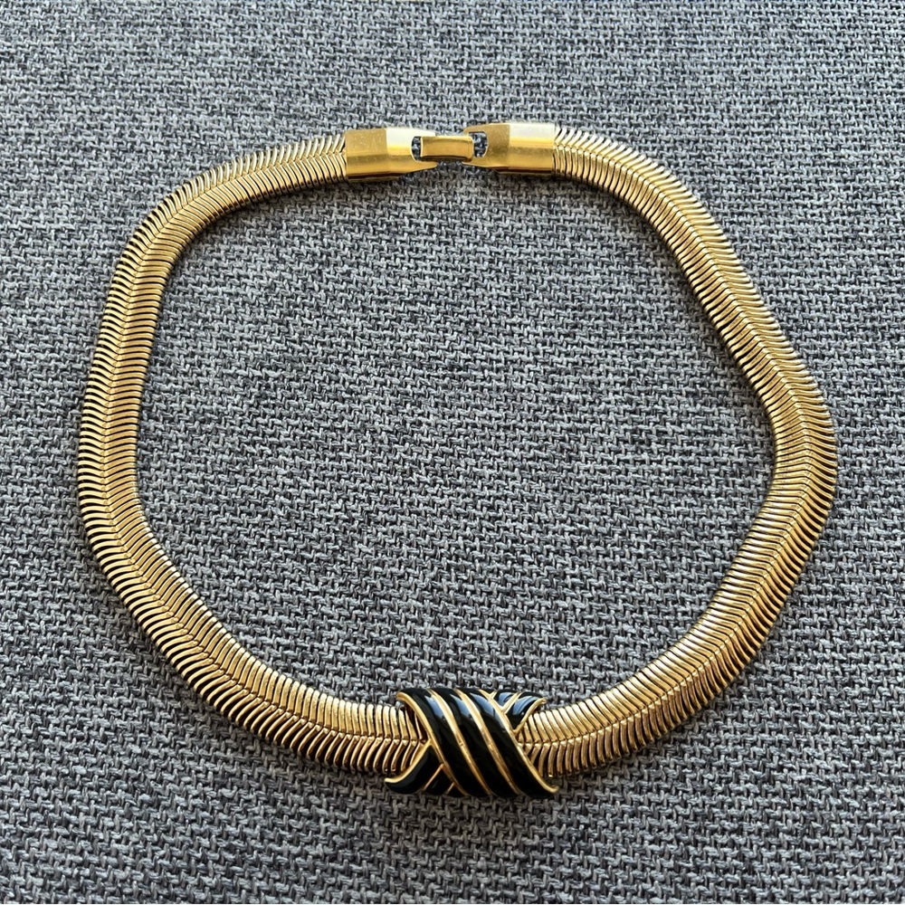 AVON Vintage Goldtone Choker Necklace with Removable Accent Piece